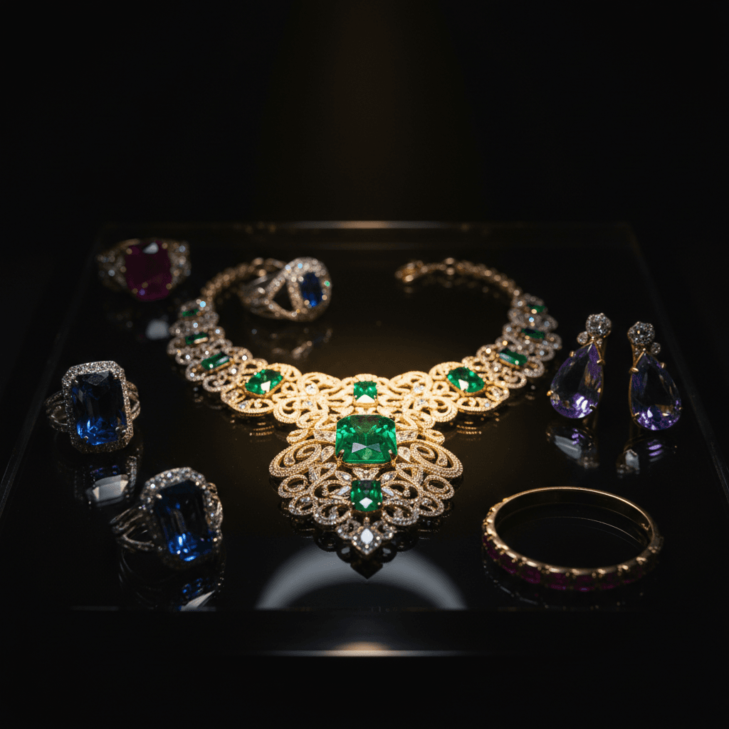 Luxury jewelry and designer accessories detail shot