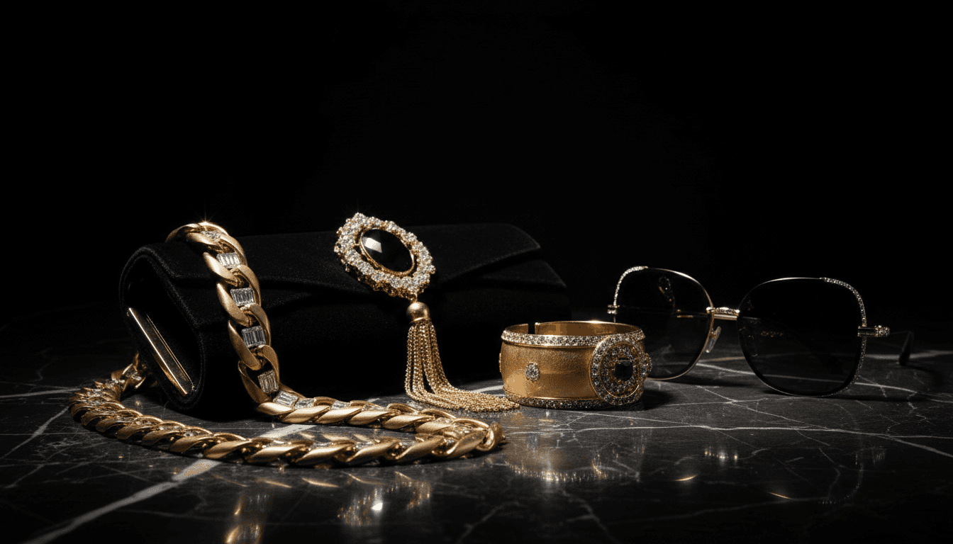 Designer jewelry and luxury accessories detail shot