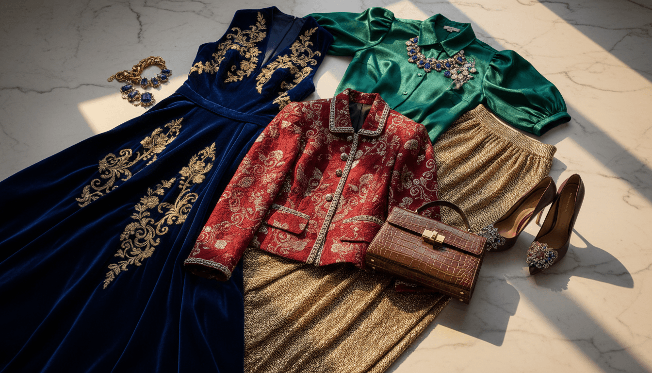 Luxury designer apparel collection detail shot